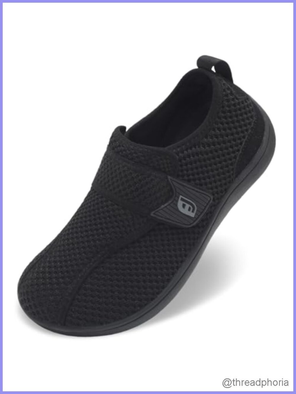 Wide Diabetic Walking Shoes Adjustable Hook & Loop Zero Drop Knit
